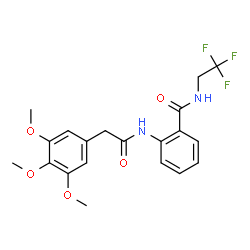 ChemSpider 2D Image | N-(2,2,2-Trifluoroethyl)-2-{[(3,4,5-trimethoxyphenyl)acetyl]amino}benzamide | C20H21F3N2O5