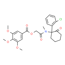 ChemSpider 2D Image | 2-{[1-(2-Chlorophenyl)-2-oxocyclohexyl](methyl)amino}-2-oxoethyl 3,4,5-trimethoxybenzoate | C25H28ClNO7