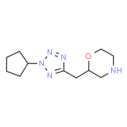 ChemSpider 2D Image | 2-[(2-Cyclopentyl-2H-tetrazol-5-yl)methyl]morpholine | C11H19N5O
