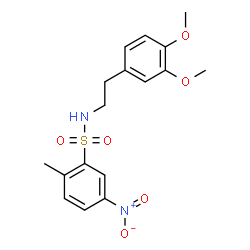 ChemSpider 2D Image | N-[2-(3,4-Dimethoxyphenyl)ethyl]-2-methyl-5-nitrobenzenesulfonamide | C17H20N2O6S