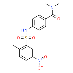 ChemSpider 2D Image | N,N-Dimethyl-4-{[(2-methyl-5-nitrophenyl)sulfonyl]amino}benzamide | C16H17N3O5S