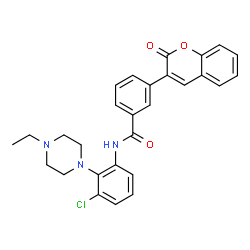 ChemSpider 2D Image | N-[3-Chloro-2-(4-ethyl-1-piperazinyl)phenyl]-3-(2-oxo-2H-chromen-3-yl)benzamide | C28H26ClN3O3