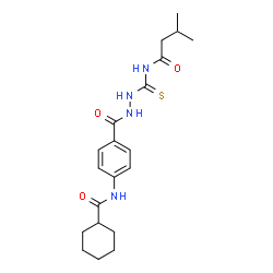 ChemSpider 2D Image | N-[4-({2-[(3-Methylbutanoyl)carbamothioyl]hydrazino}carbonyl)phenyl]cyclohexanecarboxamide | C20H28N4O3S
