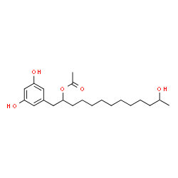ChemSpider 2D Image | 1-(3,5-Dihydroxyphenyl)-12-hydroxy-2-tridecanyl acetate | C21H34O5