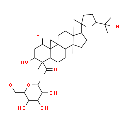ChemSpider 2D Image | 1-O-(1,3,25-Trihydroxy-28-oxo-20,24-epoxy-9,19-cyclolanostan-28-yl)hexopyranose | C36H58O11
