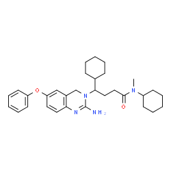 ChemSpider 2D Image | 4-(2-Amino-6-phenoxy-3(4H)-quinazolinyl)-N,4-dicyclohexyl-N-methylbutanamide | C31H42N4O2