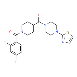 ChemSpider 2D Image | [1-(2,4-Difluorobenzoyl)-4-piperidinyl][4-(1,3-thiazol-2-yl)-1-piperazinyl]methanone | C20H22F2N4O2S
