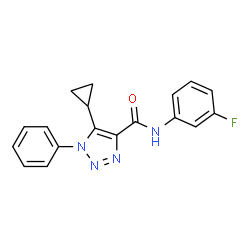 ChemSpider 2D Image | 5-Cyclopropyl-N-(3-fluorophenyl)-1-phenyl-1H-1,2,3-triazole-4-carboxamide | C18H15FN4O