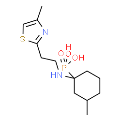 ChemSpider 2D Image | (3-Methyl-1-{[2-(4-methyl-1,3-thiazol-2-yl)ethyl]amino}cyclohexyl)phosphonic acid | C13H23N2O3PS