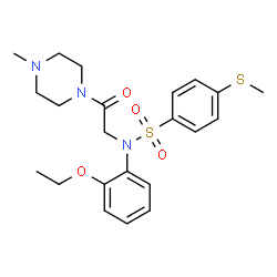 ChemSpider 2D Image | N-(2-Ethoxyphenyl)-N-[2-(4-methyl-1-piperazinyl)-2-oxoethyl]-4-(methylsulfanyl)benzenesulfonamide | C22H29N3O4S2