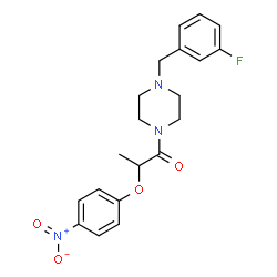 ChemSpider 2D Image | 1-[4-(3-Fluorobenzyl)-1-piperazinyl]-2-(4-nitrophenoxy)-1-propanone | C20H22FN3O4