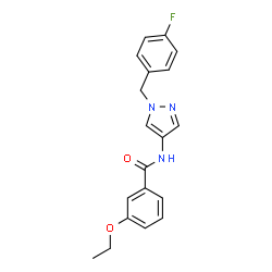 ChemSpider 2D Image | 3-Ethoxy-N-[1-(4-fluorobenzyl)-1H-pyrazol-4-yl]benzamide | C19H18FN3O2