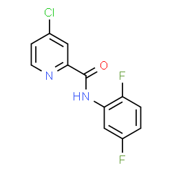 ChemSpider 2D Image | 4-Chloro-N-(2,5-difluorophenyl)-2-pyridinecarboxamide | C12H7ClF2N2O