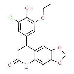 ChemSpider 2D Image | 8-(3-Chloro-5-ethoxy-4-hydroxyphenyl)-7,8-dihydro[1,3]dioxolo[4,5-g]quinolin-6(5H)-one | C18H16ClNO5