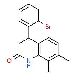 ChemSpider 2D Image | 4-(2-Bromophenyl)-7,8-dimethyl-3,4-dihydro-2(1H)-quinolinone | C17H16BrNO