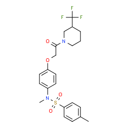 ChemSpider 2D Image | N,4-Dimethyl-N-(4-{2-oxo-2-[3-(trifluoromethyl)-1-piperidinyl]ethoxy}phenyl)benzenesulfonamide | C22H25F3N2O4S