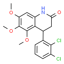 ChemSpider 2D Image | 4-(2,3-Dichlorophenyl)-5,6,7-trimethoxy-3,4-dihydro-2(1H)-quinolinone | C18H17Cl2NO4