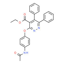 ChemSpider 2D Image | Ethyl 3-(4-acetamidophenoxy)-5,6-diphenyl-4-pyridazinecarboxylate | C27H23N3O4