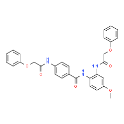 ChemSpider 2D Image | N-{4-Methoxy-2-[(phenoxyacetyl)amino]phenyl}-4-[(phenoxyacetyl)amino]benzamide | C30H27N3O6