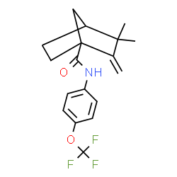 ChemSpider 2D Image | 3,3-Dimethyl-2-methylene-N-[4-(trifluoromethoxy)phenyl]bicyclo[2.2.1]heptane-1-carboxamide | C18H20F3NO2