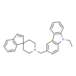 ChemSpider 2D Image | 1'-[(9-Ethyl-9H-carbazol-3-yl)methyl]spiro[indene-1,4'-piperidine] | C28H28N2