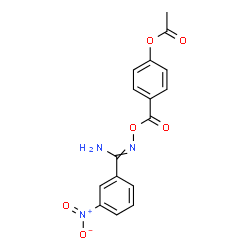 ChemSpider 2D Image | 4-[({[Amino(3-nitrophenyl)methylene]amino}oxy)carbonyl]phenyl acetate | C16H13N3O6