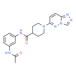 ChemSpider 2D Image | N-(3-Acetamidophenyl)-1-([1,2,4]triazolo[4,3-b]pyridazin-6-yl)-4-piperidinecarboxamide | C19H21N7O2