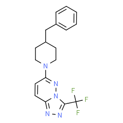 ChemSpider 2D Image | 6-(4-Benzyl-1-piperidinyl)-3-(trifluoromethyl)[1,2,4]triazolo[4,3-b]pyridazine | C18H18F3N5