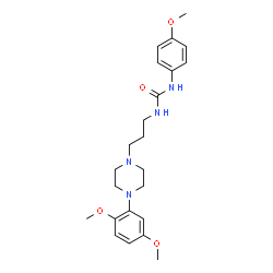 ChemSpider 2D Image | 1-{3-[4-(2,5-Dimethoxyphenyl)-1-piperazinyl]propyl}-3-(4-methoxyphenyl)urea | C23H32N4O4