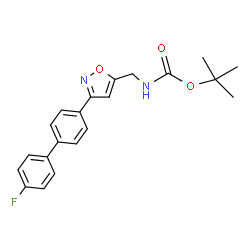 ChemSpider 2D Image | 2-Methyl-2-propanyl {[3-(4'-fluoro-4-biphenylyl)-1,2-oxazol-5-yl]methyl}carbamate | C21H21FN2O3