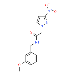 ChemSpider 2D Image | N-(3-Methoxybenzyl)-2-(3-nitro-1H-pyrazol-1-yl)acetamide | C13H14N4O4