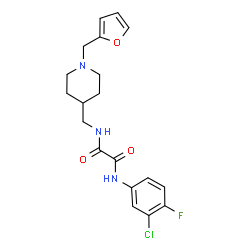 ChemSpider 2D Image | N-(3-Chloro-4-fluorophenyl)-N'-{[1-(2-furylmethyl)-4-piperidinyl]methyl}ethanediamide | C19H21ClFN3O3
