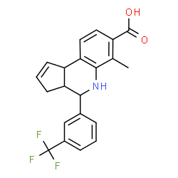 ChemSpider 2D Image | 6-Methyl-4-[3-(trifluoromethyl)phenyl]-3a,4,5,9b-tetrahydro-3H-cyclopenta[c]quinoline-7-carboxylic acid | C21H18F3NO2