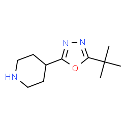ChemSpider 2D Image | 4-(5-tert-butyl-1,3,4-oxadiazol-2-yl)piperidine | C11H19N3O