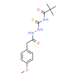 ChemSpider 2D Image | N-({2-[(4-Methoxyphenyl)acetyl]hydrazino}carbonothioyl)-2,2-dimethylpropanamide | C15H21N3O3S