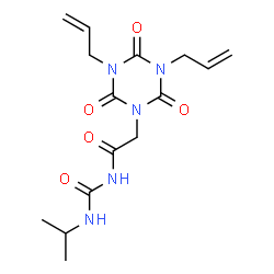 ChemSpider 2D Image | 2-(3,5-Diallyl-2,4,6-trioxo-1,3,5-triazinan-1-yl)-N-(isopropylcarbamoyl)acetamide | C15H21N5O5