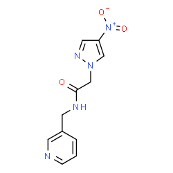 ChemSpider 2D Image | 2-(4-Nitro-1H-pyrazol-1-yl)-N-(3-pyridinylmethyl)acetamide | C11H11N5O3