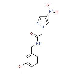 ChemSpider 2D Image | N-(3-Methoxybenzyl)-2-(4-nitro-1H-pyrazol-1-yl)acetamide | C13H14N4O4