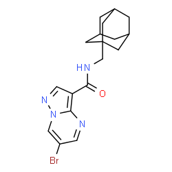 ChemSpider 2D Image | N-(Adamantan-1-ylmethyl)-6-bromopyrazolo[1,5-a]pyrimidine-3-carboxamide | C18H21BrN4O