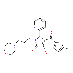 ChemSpider 2D Image | 3-Hydroxy-4-(5-methyl-2-furoyl)-1-[3-(4-morpholinyl)propyl]-5-(2-pyridinyl)-1,5-dihydro-2H-pyrrol-2-one | C22H25N3O5