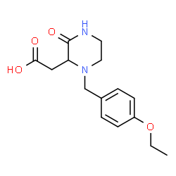 ChemSpider 2D Image | [1-(4-Ethoxybenzyl)-3-oxo-2-piperazinyl]acetic acid | C15H20N2O4