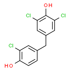 ChemSpider 2D Image | 2,6-Dichloro-4-(3-chloro-4-hydroxybenzyl)phenol | C13H9Cl3O2