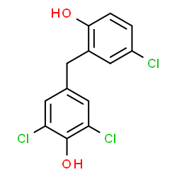 ChemSpider 2D Image | 2,6-Dichloro-4-(5-chloro-2-hydroxybenzyl)phenol | C13H9Cl3O2