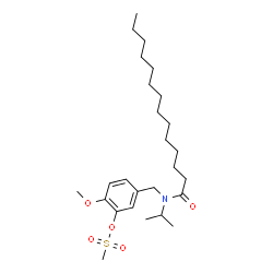 ChemSpider 2D Image | 5-{[Isopropyl(tetradecanoyl)amino]methyl}-2-methoxyphenyl methanesulfonate | C26H45NO5S