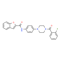 ChemSpider 2D Image | N-{4-[4-(2-Fluorobenzoyl)-1-piperazinyl]phenyl}-1-benzofuran-2-carboxamide | C26H22FN3O3