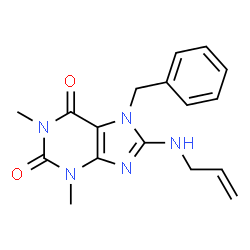 ChemSpider 2D Image | 8-Allylamino-7-benzyl-1,3-dimethyl-3,7-dihydro-purine-2,6-dione | C17H19N5O2