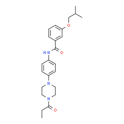 ChemSpider 2D Image | 3-Isobutoxy-N-[4-(4-propionyl-1-piperazinyl)phenyl]benzamide | C24H31N3O3