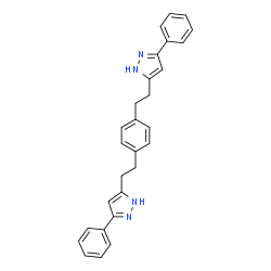 ChemSpider 2D Image | 5,5'-(1,4-Phenylenedi-2,1-ethanediyl)bis(3-phenyl-1H-pyrazole) | C28H26N4