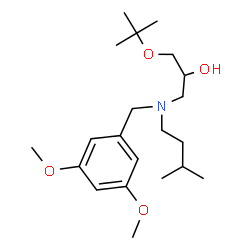 ChemSpider 2D Image | 1-[(3,5-Dimethoxybenzyl)(3-methylbutyl)amino]-3-[(2-methyl-2-propanyl)oxy]-2-propanol | C21H37NO4