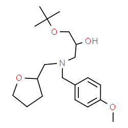 ChemSpider 2D Image | 1-[(4-Methoxybenzyl)(tetrahydro-2-furanylmethyl)amino]-3-[(2-methyl-2-propanyl)oxy]-2-propanol | C20H33NO4